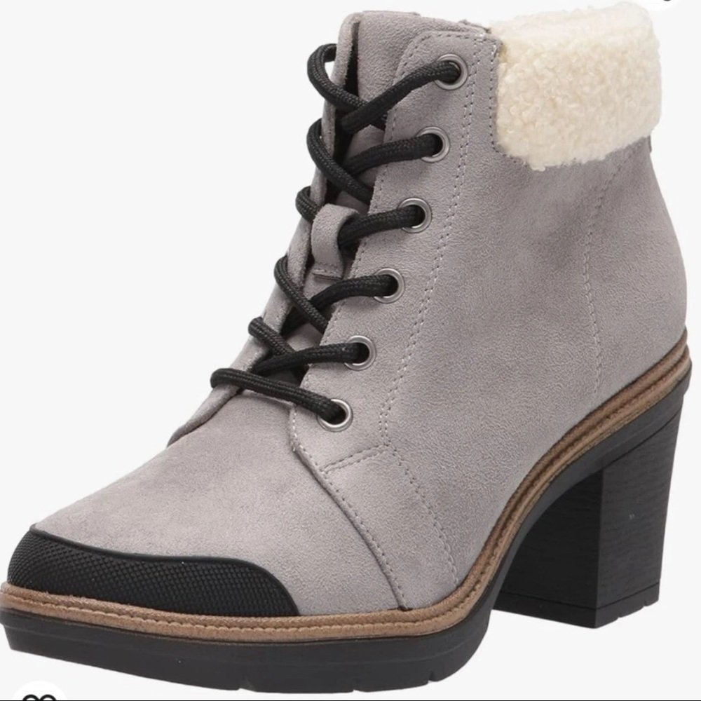 Dr.Scholl's | For The Love | Lug Hiker Soft Grey Sustainable Zip Boots Size 8.5